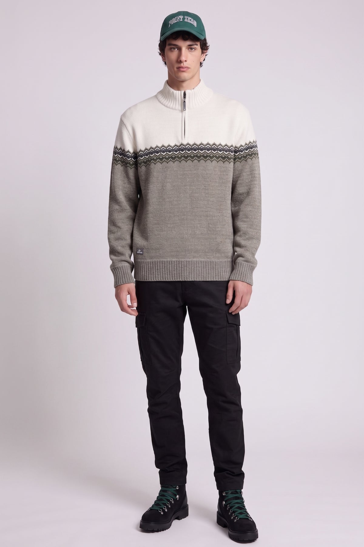 POINT ZERO - BONDED CHENILLE MOCK NECK SWEATER