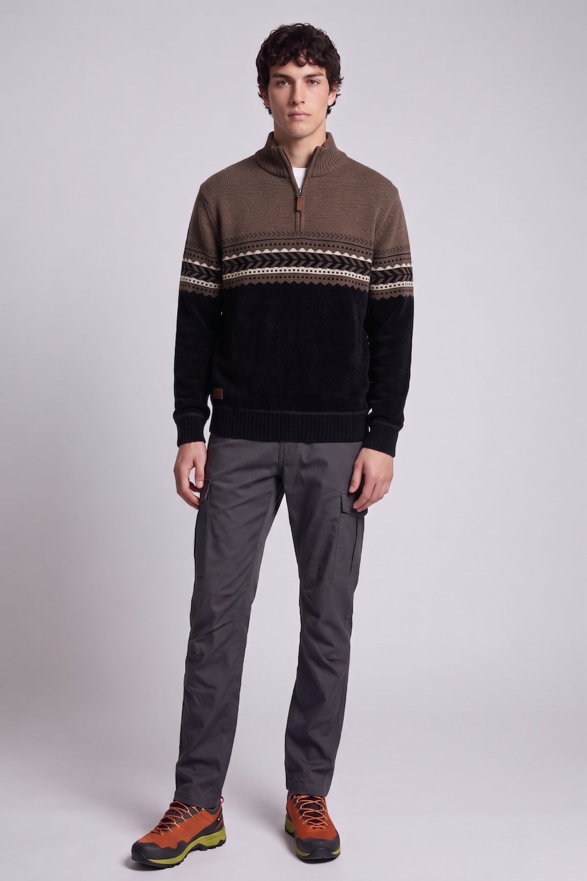 POINT ZERO - BONDED CHENILLE MOCK NECK SWEATER