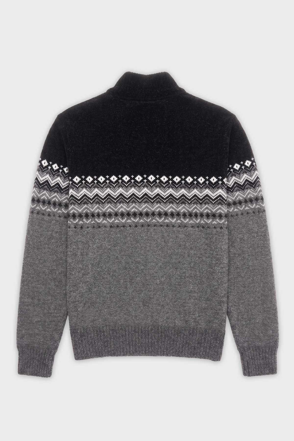 POINT ZERO - BONDED CHENILLE MOCK ZIP SWEATER