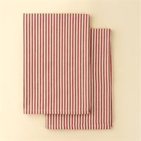 INDABA - RED TICKING TEA TOWELS, S/2