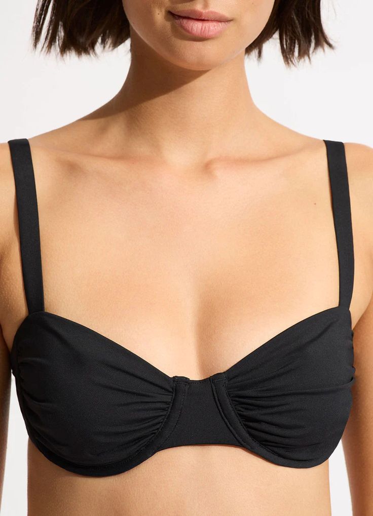SEAFOLLY- LADIES UNDERWIRE RUCHED SWIM TOP