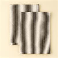 INDABA - BLACK TICKING TEA TOWELS S/2