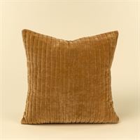 INDABA - 20X20 VELVET STRIPE PILLOW, GOLD