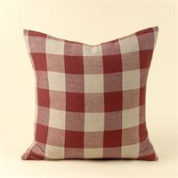INDABA - 24X24 HAWTHORNE GINGHAM PILLOW, RED