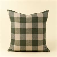 INDABA - 24X24 HAWTHORNE GINGHAM PILLOW, GREEN