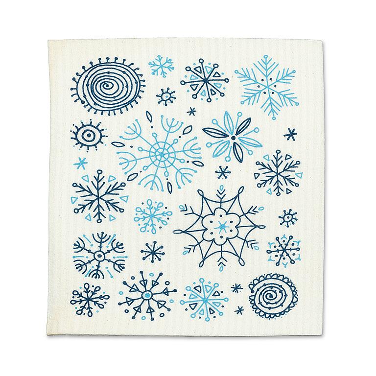 ABBOTT - S/2 ALLOVER SNOWFLAKES DISHCLOTHS-6.5X8"L