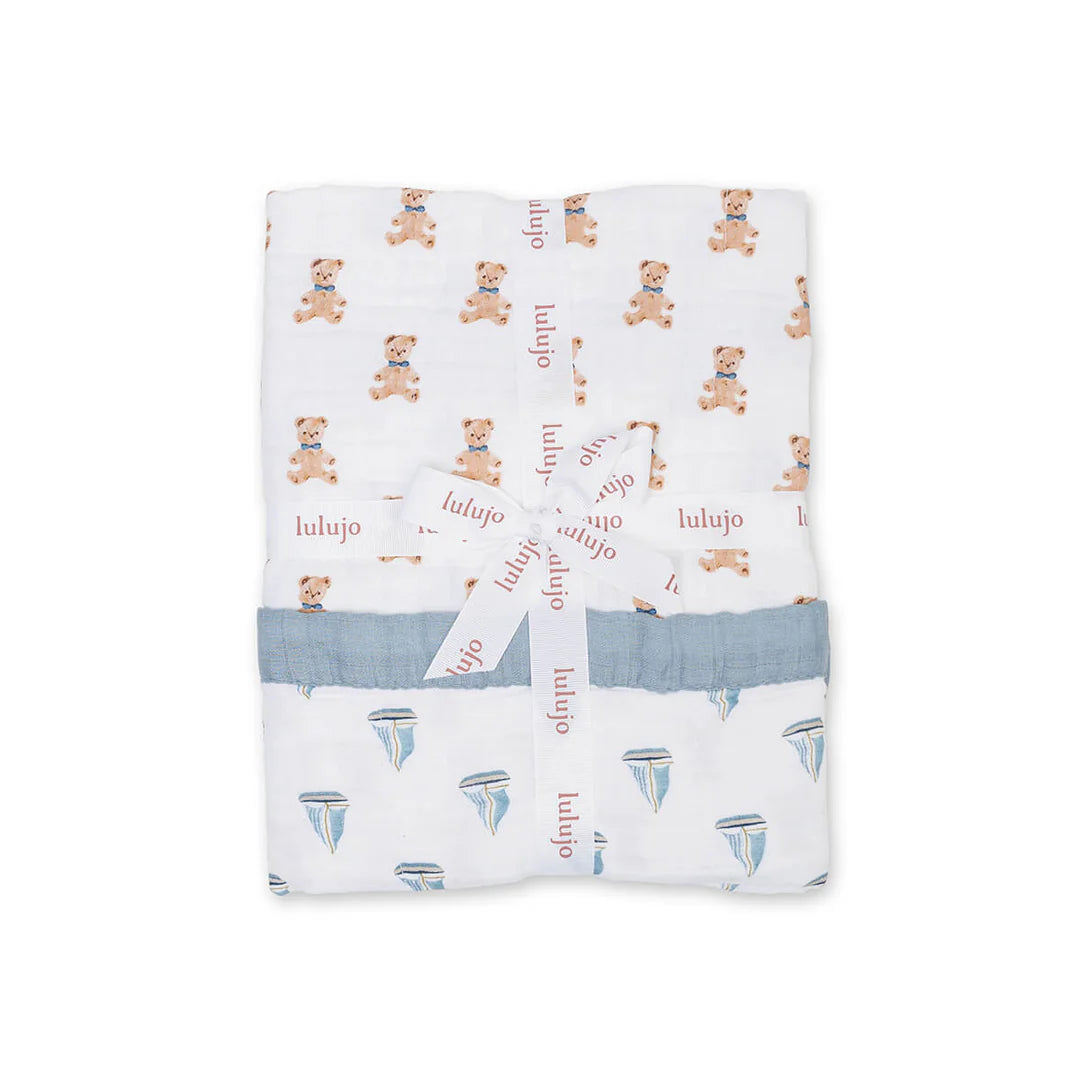 LULUJO - VINTAGE MUSLIN QUILT BEARS/SAILBOATS