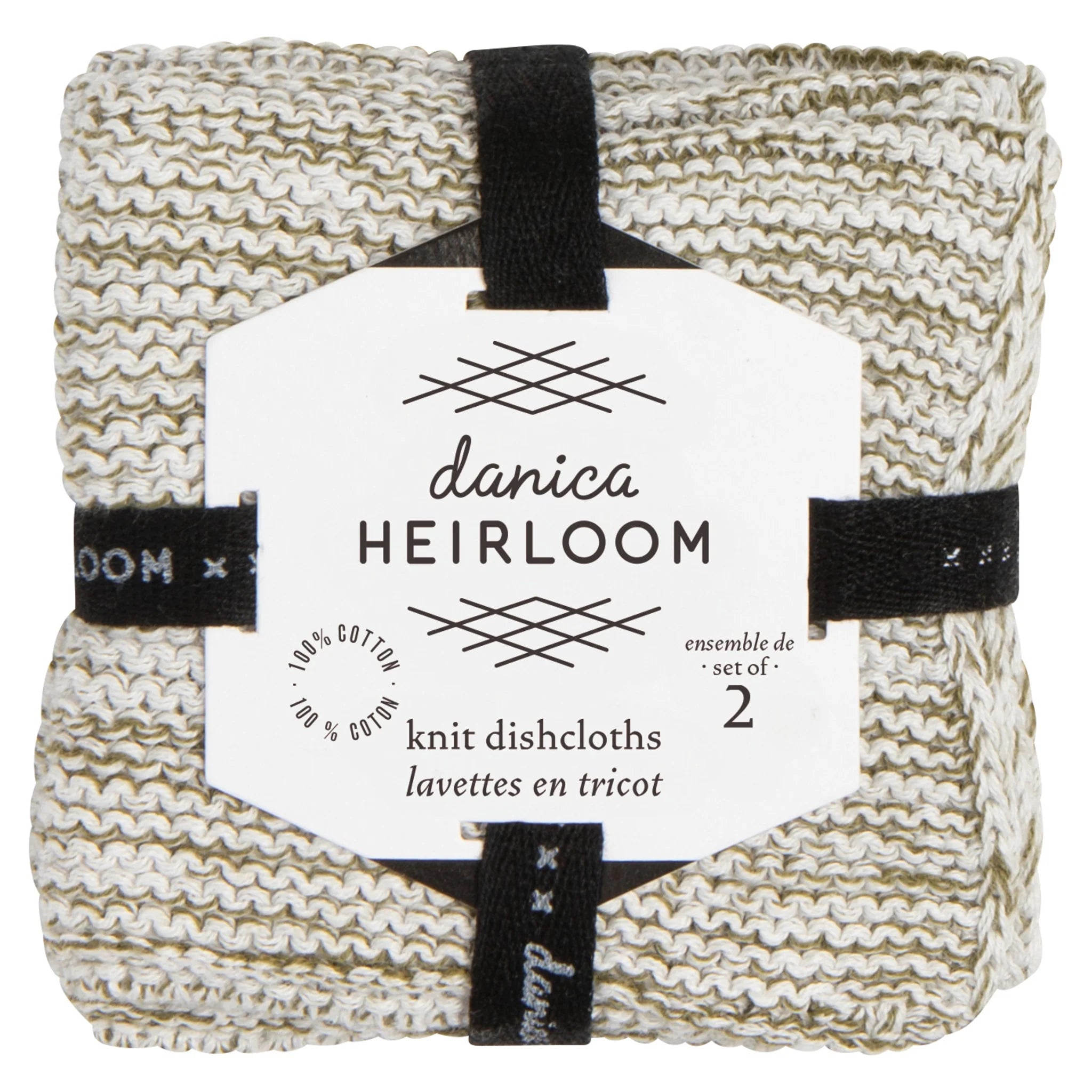 DANICA - SET/2 KNIT DISHCLOTH OLIVE