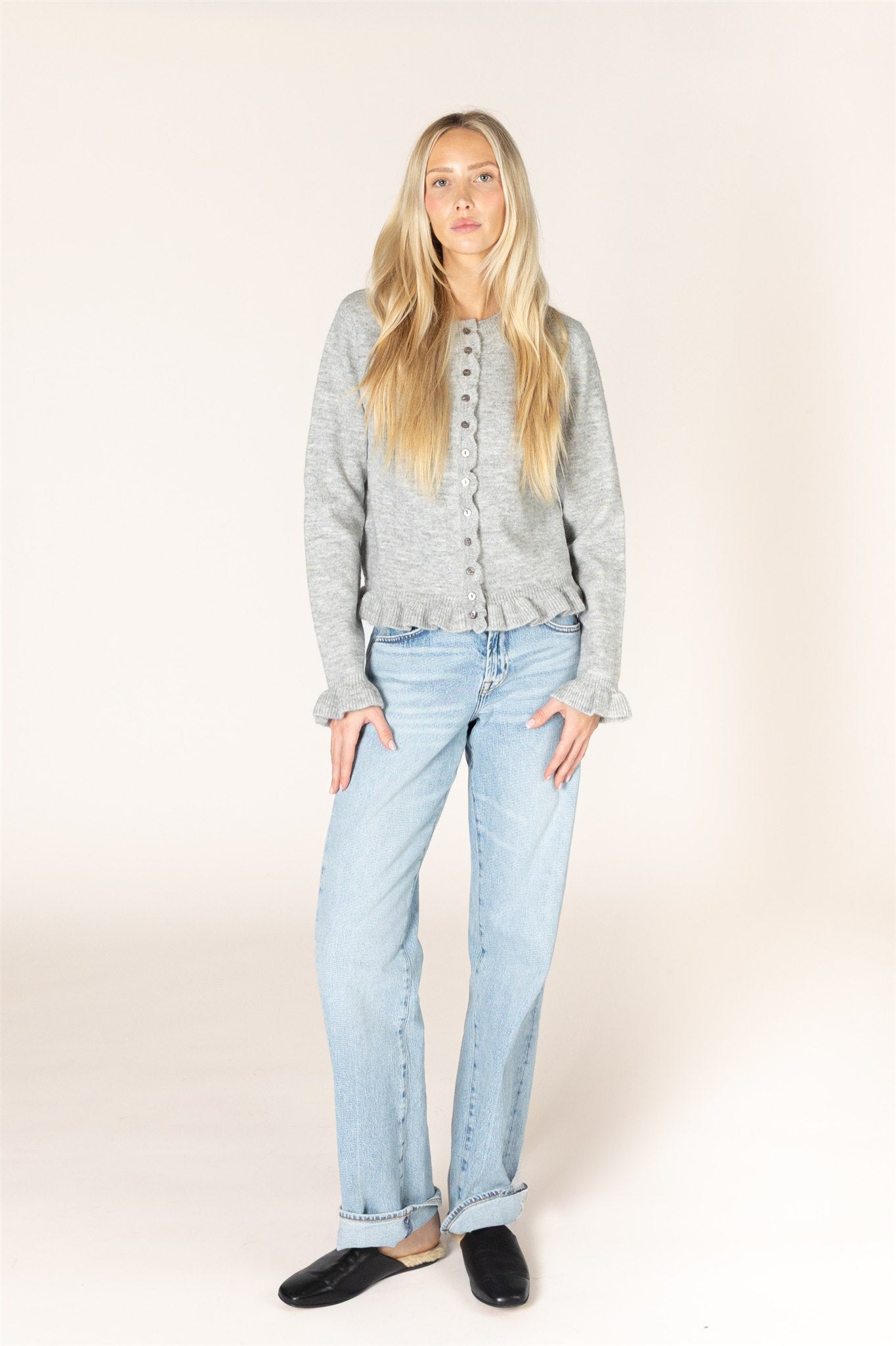 LYLA & LUXE - ANNORA NOVELTY RUFFLE CARDI