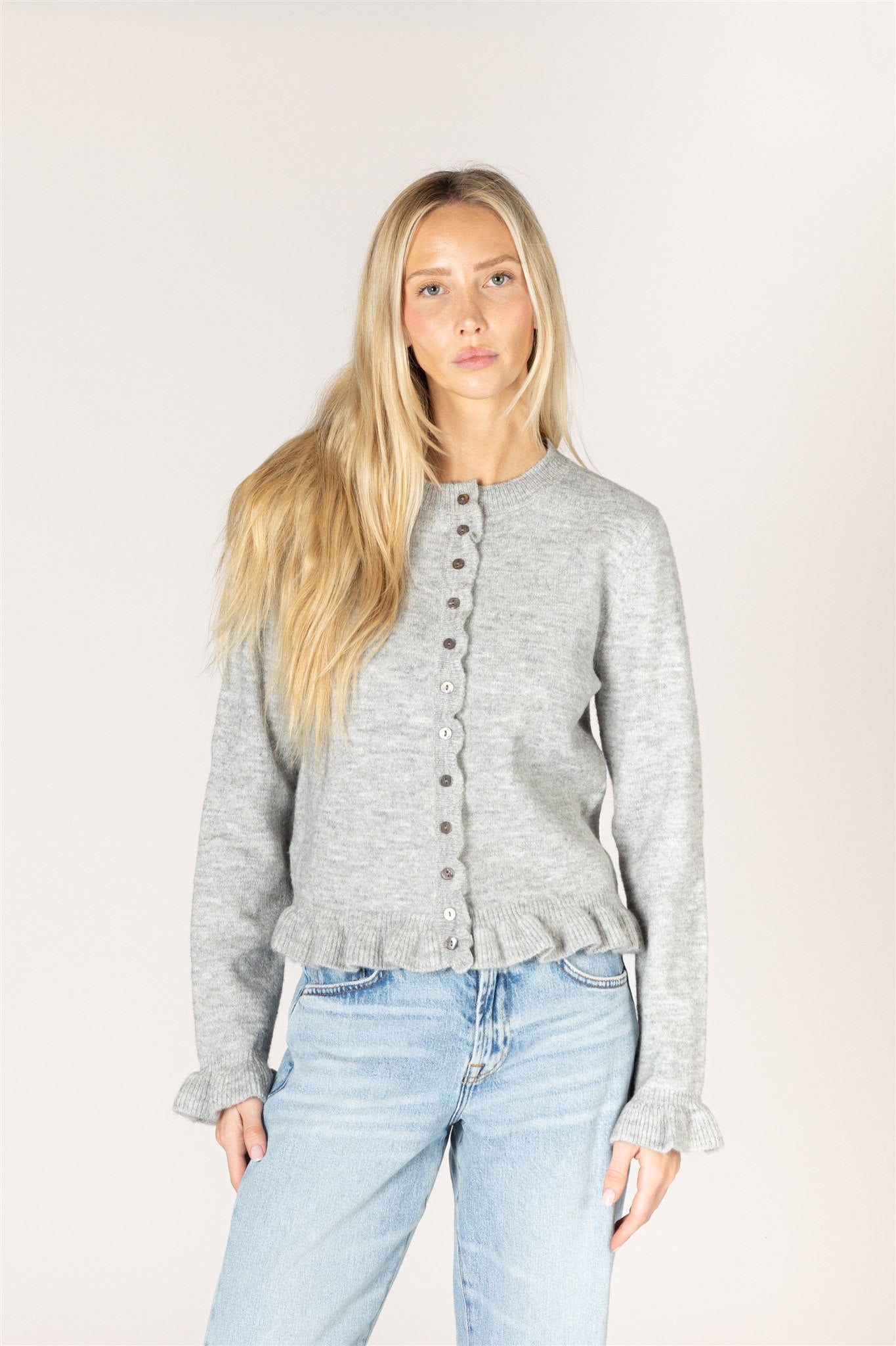 LYLA & LUXE - ANNORA NOVELTY RUFFLE CARDI