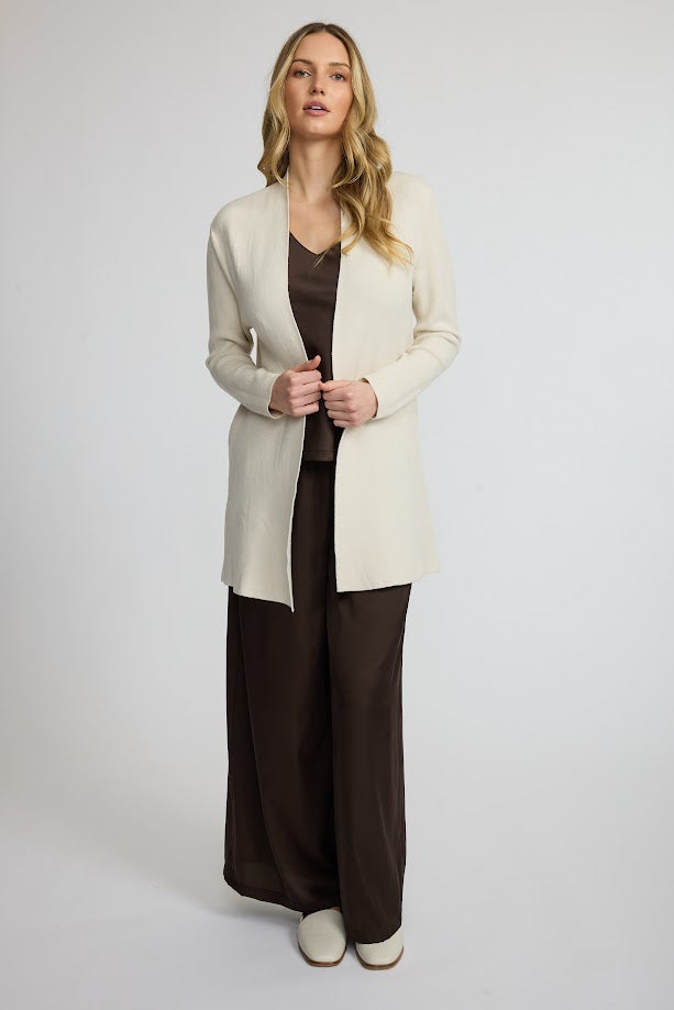 PISTACHE - OPEN FINE KNIT CARDIGAN COAT