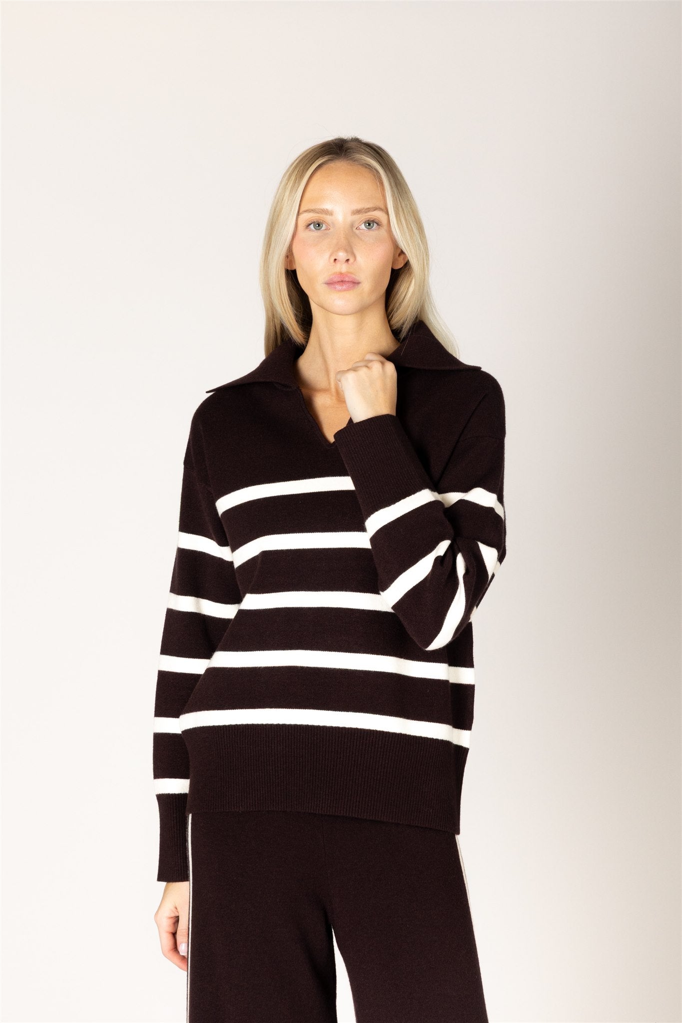 LYLA & LUXE - BELLA ESSENTIALS STRIPE POLO