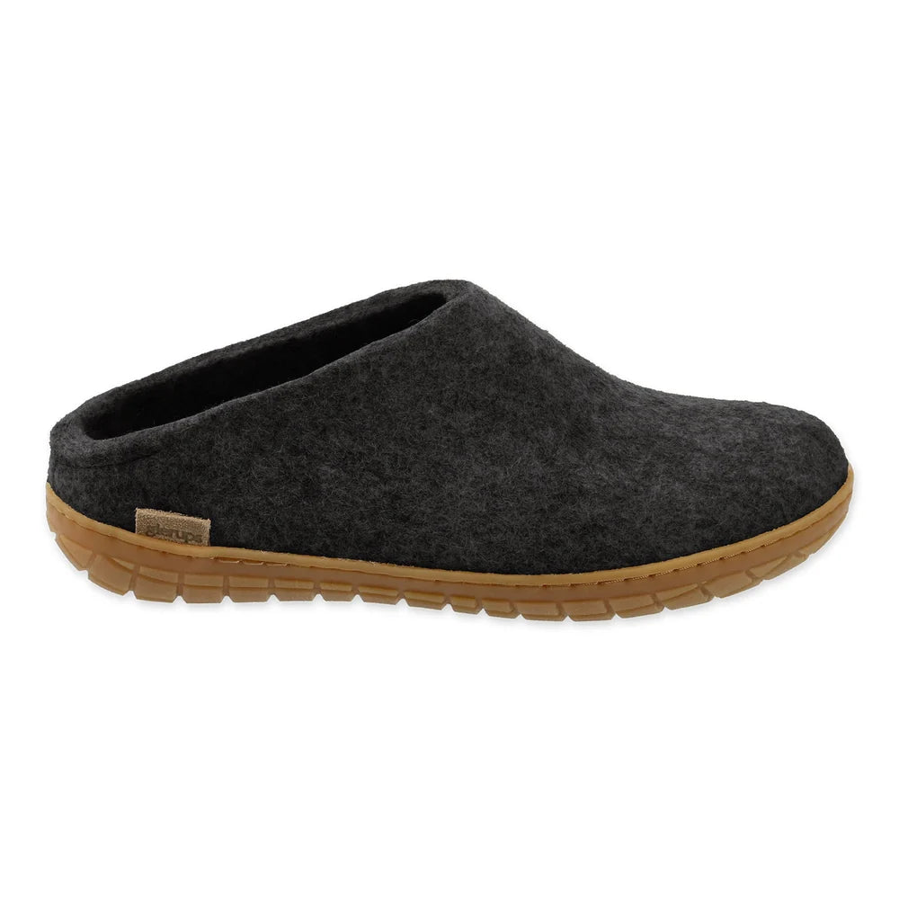 GLERUPS - OPEN HEEL SLIPPER WITH RUBBER SOLE