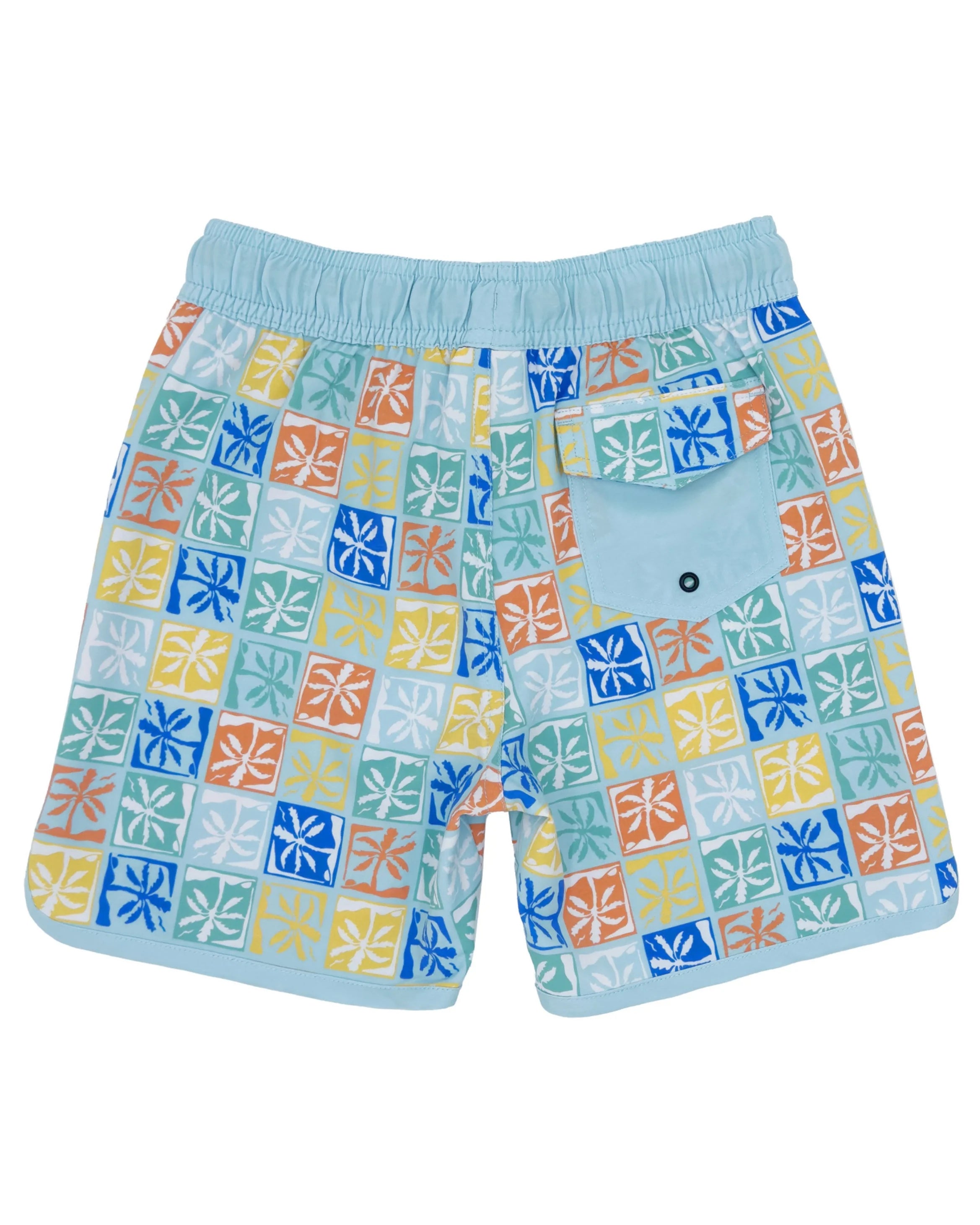 FEATHER 4 ARROW - KIDS PALM CHECK BOARDSHORT