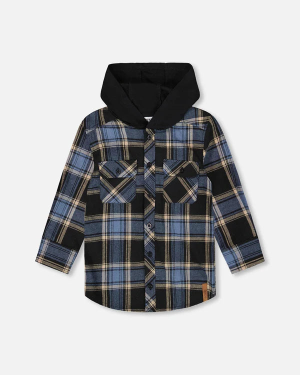 Deux Par Deux - Hooded Flannel Shirt #H20U14