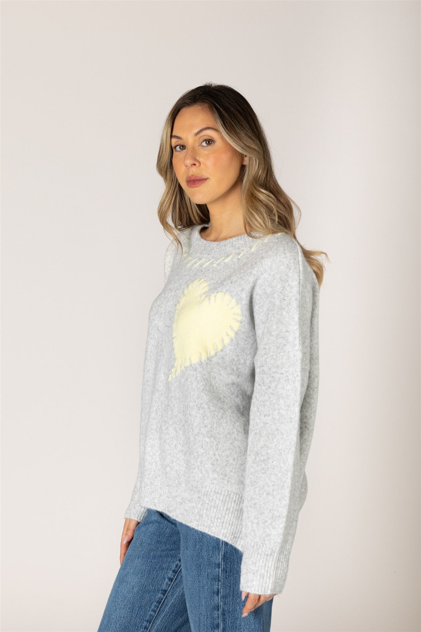 LYLA & LUXE - HEART HEART CREW SWEATER