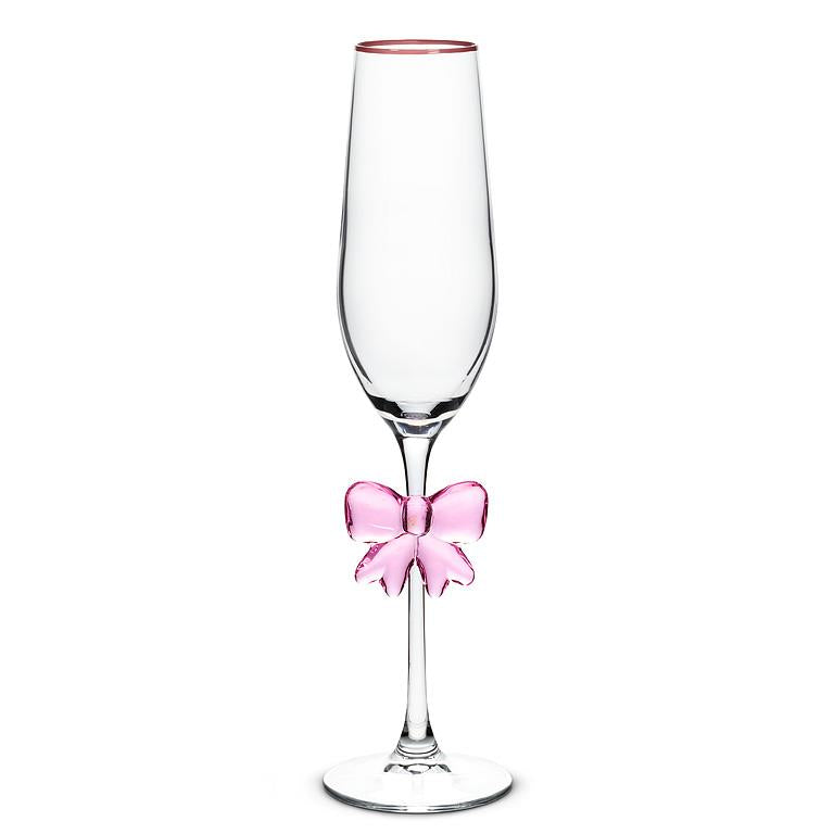 Abbott - Flute w/Lg Pink Bow-10"H(9oz)