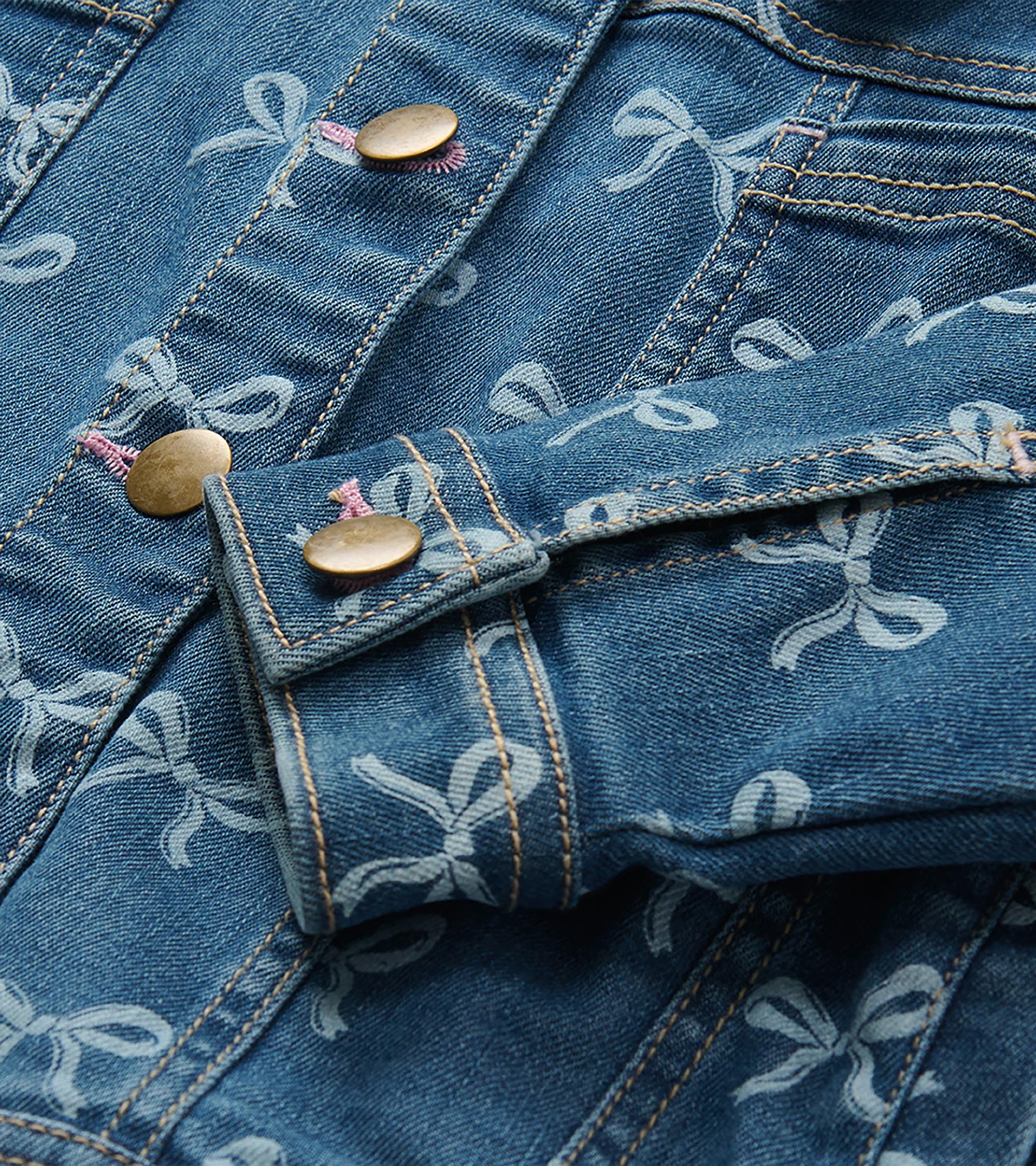 HATLEY - GIRLS BOWS SLOUCHY DENIM JACKET