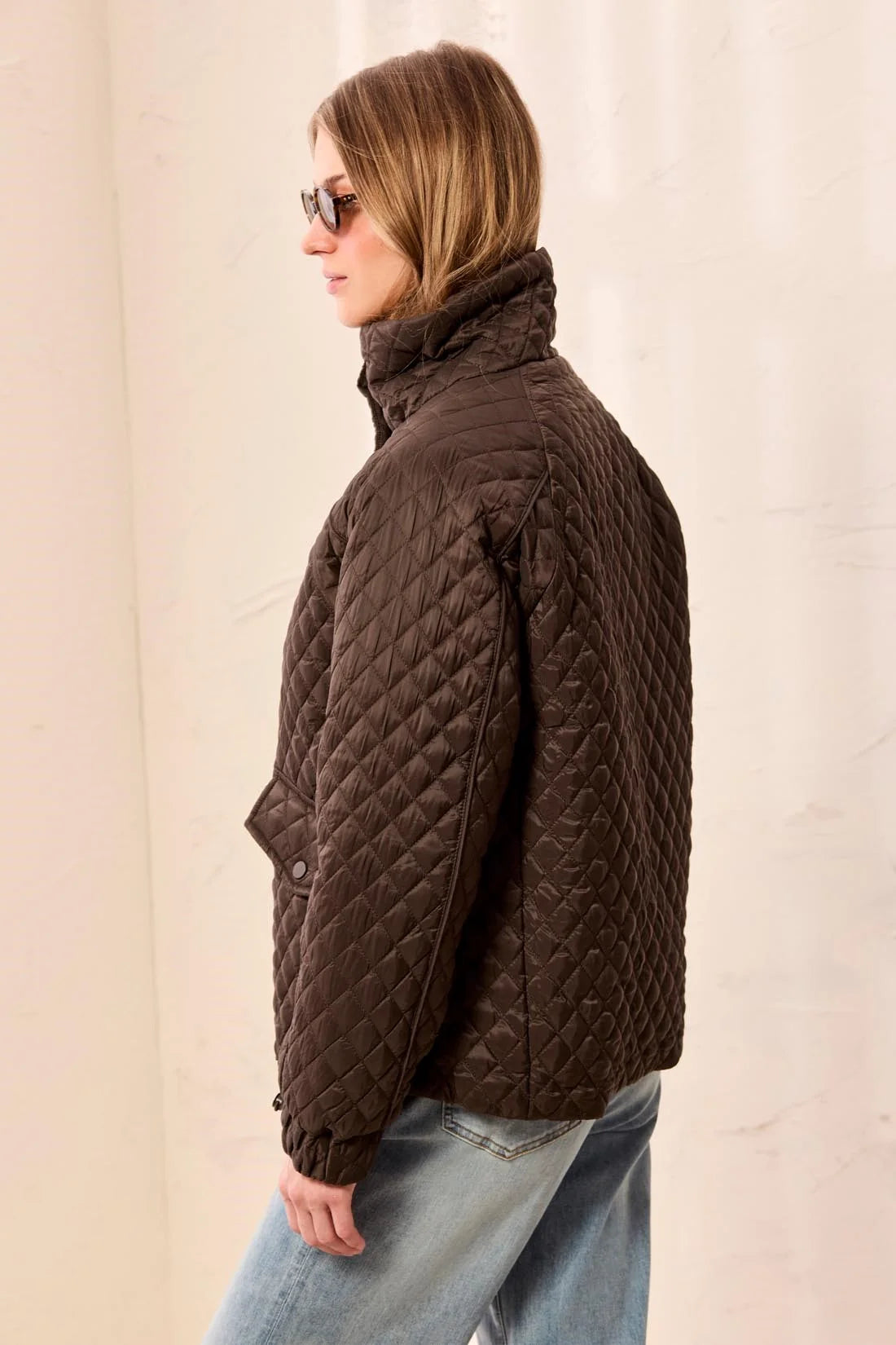 TRIBAL - L/S ZIP FRONT PUFFER COAT