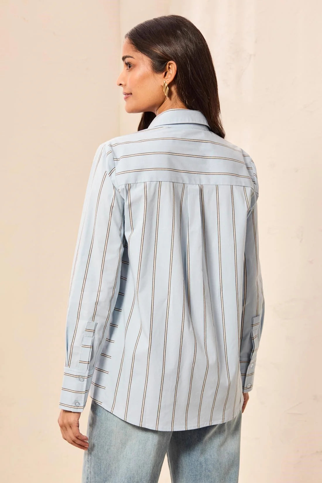 TRIBAL - LLONG SLEEVE BYTTON SHIRT WITH SIDE PANELS