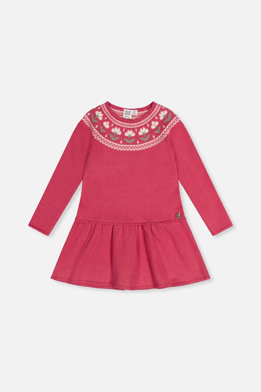 DEUX PAR DEUX - KNITTED DRESS WITH FLOWER JACQUARD