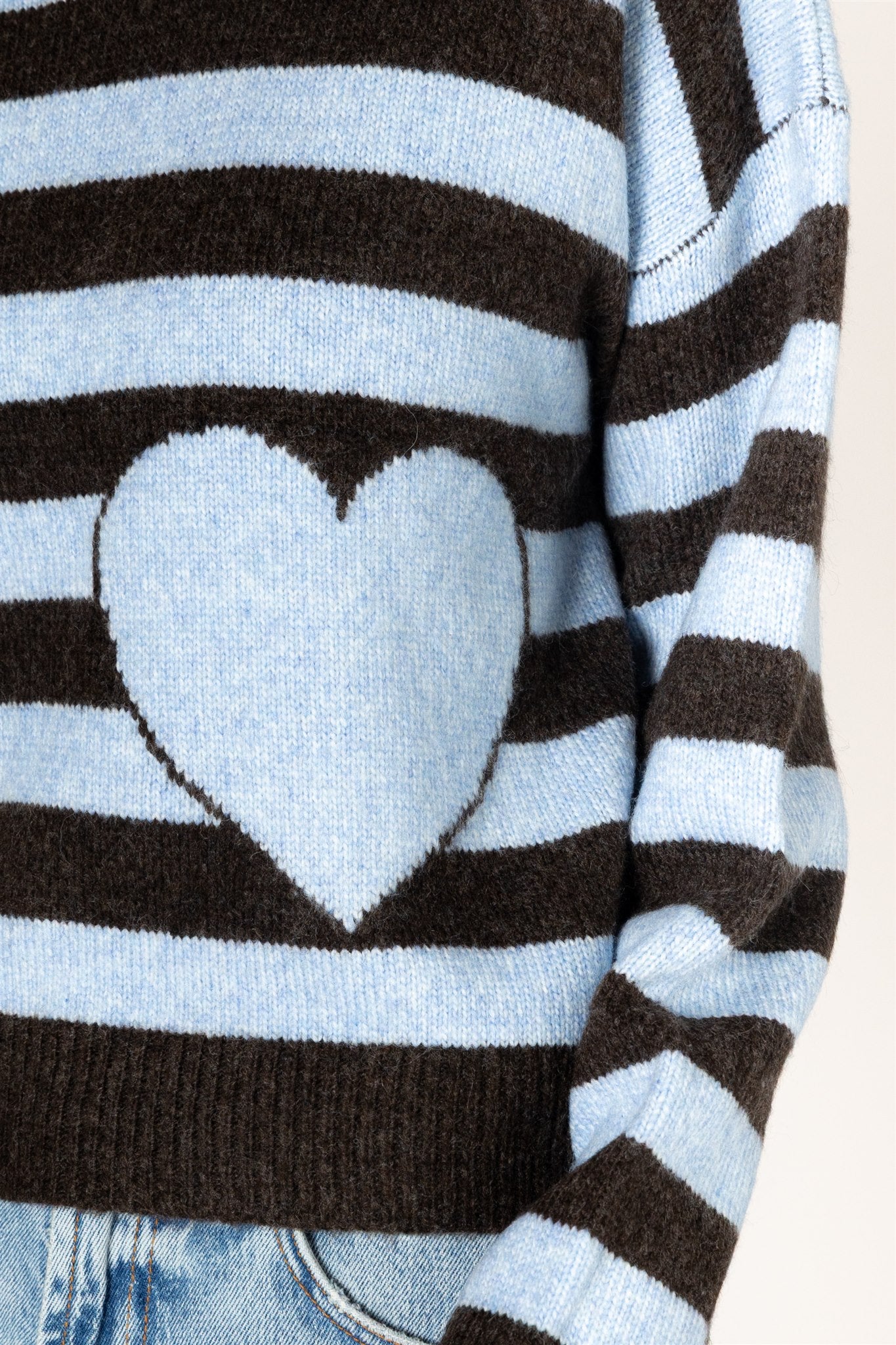 LYLA & LUXE - JESSIEHRT HEART STRIPE SWEATER