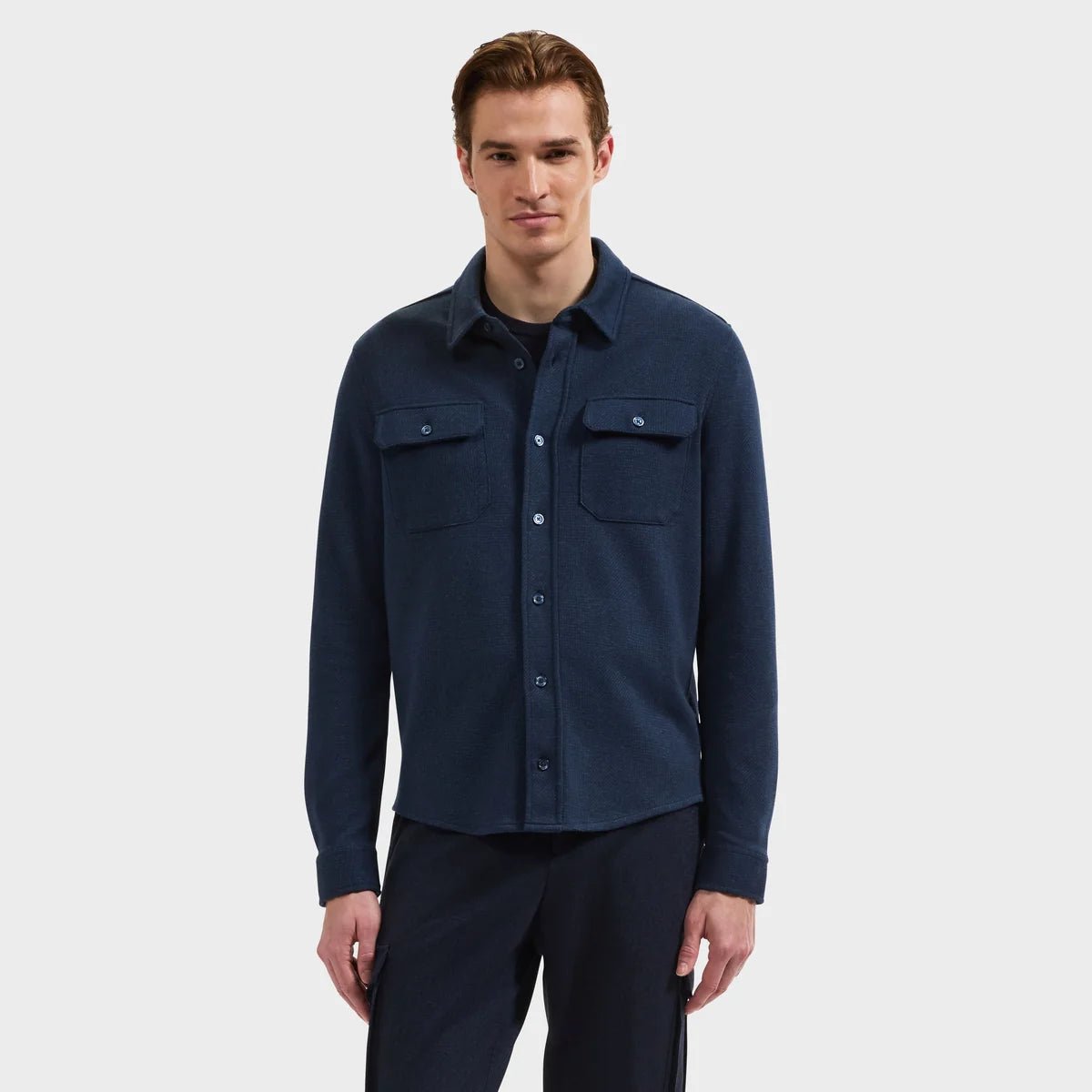 BUGATCHI - MEN'S LONG SLEEVE BUTTON DOWN KNIT SHIRT