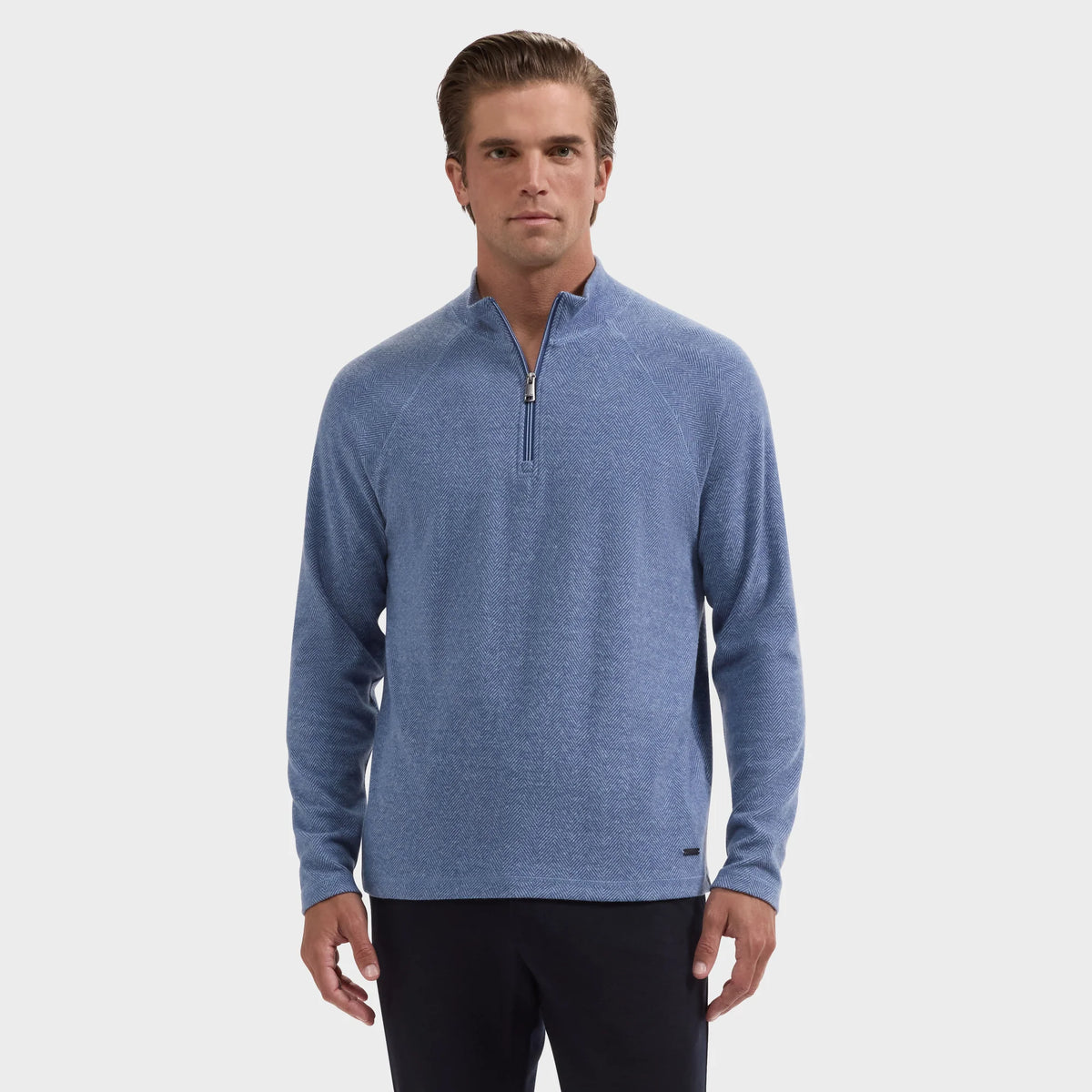 BUGATCHI - Chevron Quarter-Zip Pullover
