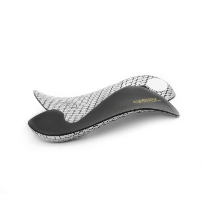 Orthotics Features
Cupped Heel
Designed to help cushion and stabilize the back of the foot so you can stay active on your feet all day.
Posted Heel
A medial rearfoot post that helps keep your feet aligned and controls over pronation.
