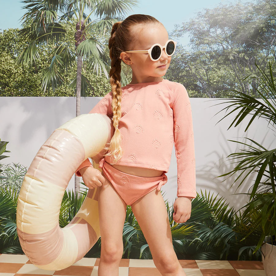 MILES THE LABEL- KIDS RIBBED LONG-SLEEVE RASHGUARD SWIM SET