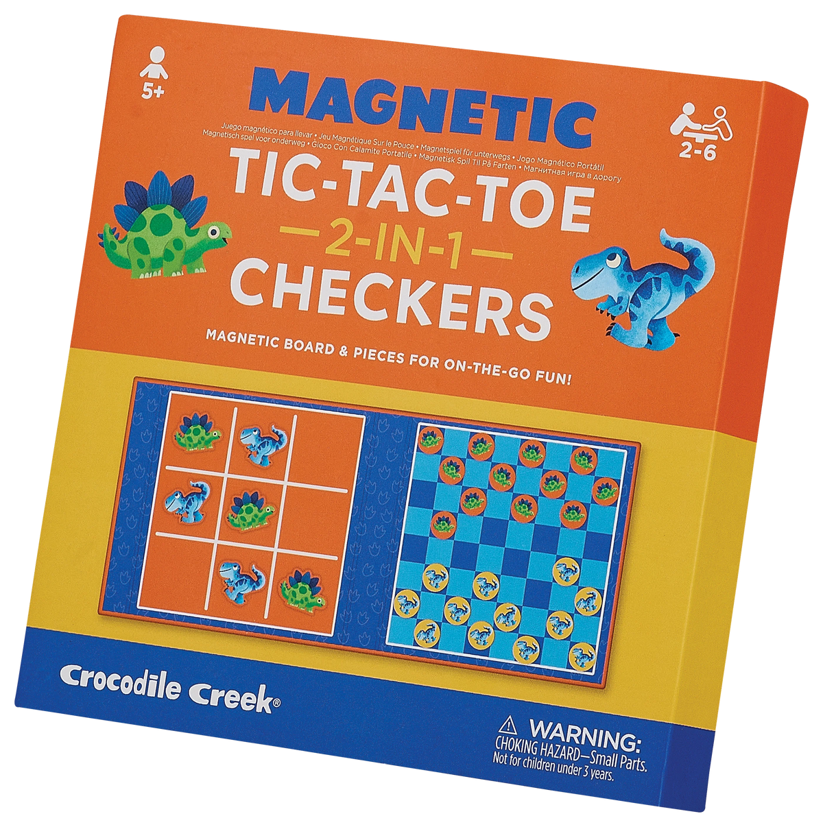 CROCODILE CREEK - MAGNETIC GAMES/TIC TAC TOE & CHECKERS DINO