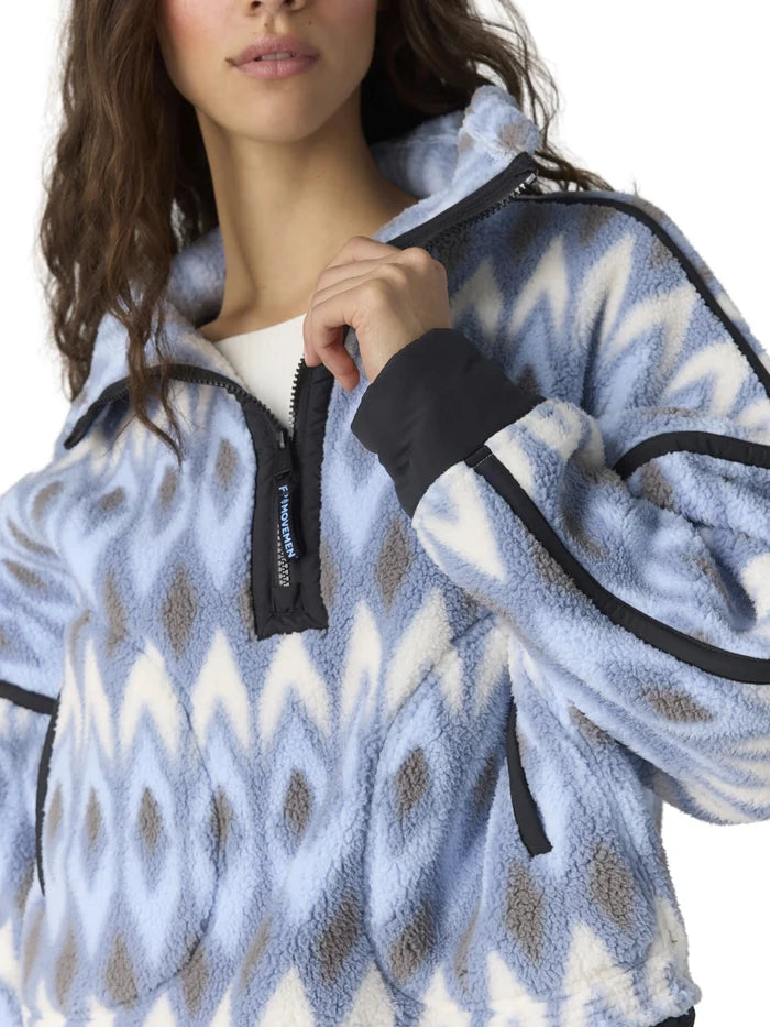 FREE PEOPLE - PRINTED MOUNTAIN HIGH 1/2 ZIP