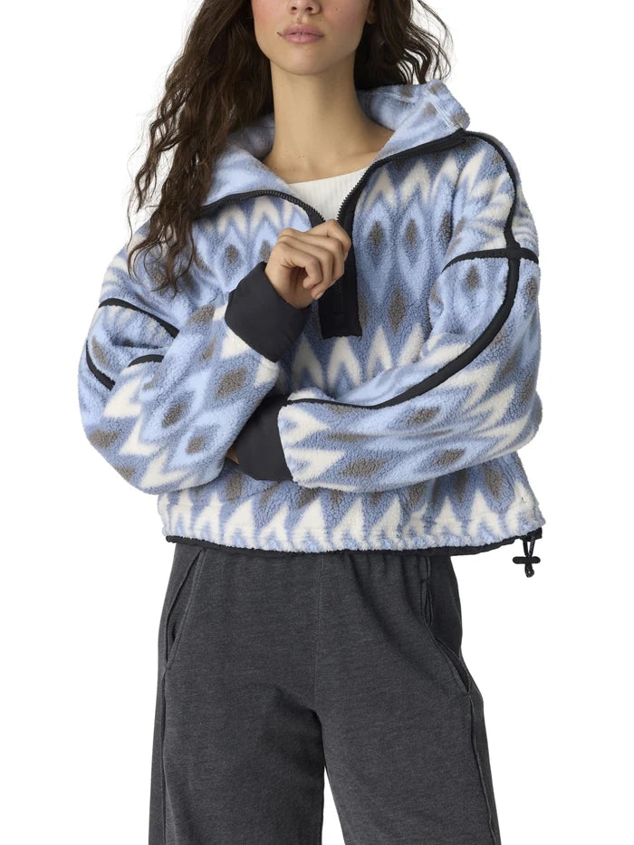 FREE PEOPLE - PRINTED MOUNTAIN HIGH 1/2 ZIP