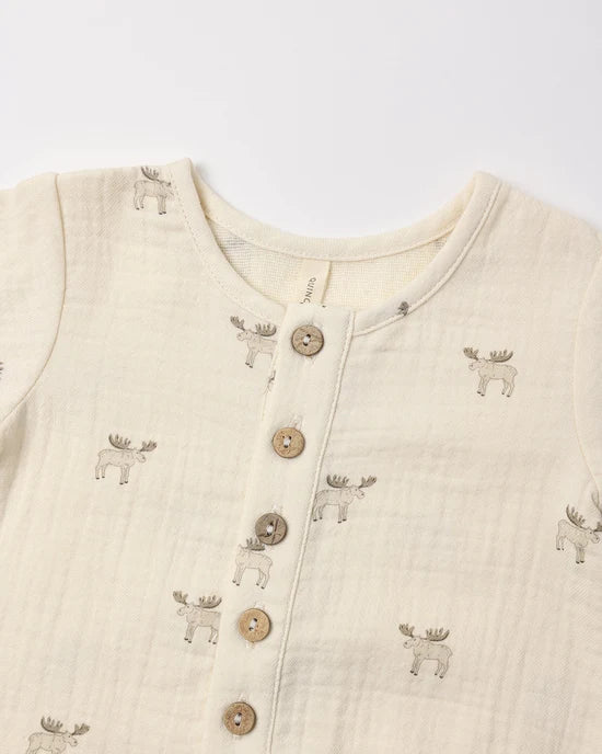 QUINCY MAE - WOVEN JUMPSUIT MOOSE