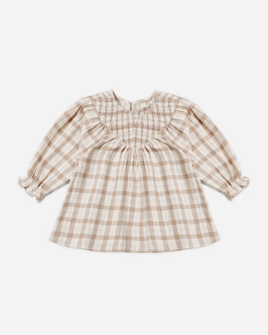 QUINCY MAE - V SMOCKED DRESS