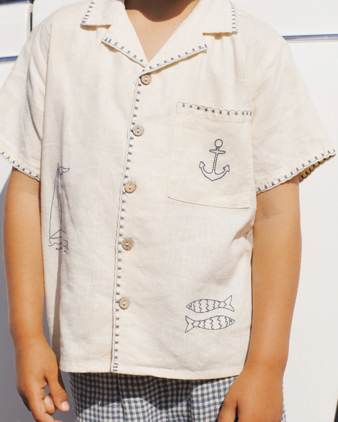 RYLEE + CRU - KIDS LAPEL COLLAR SHIRT SAILOR