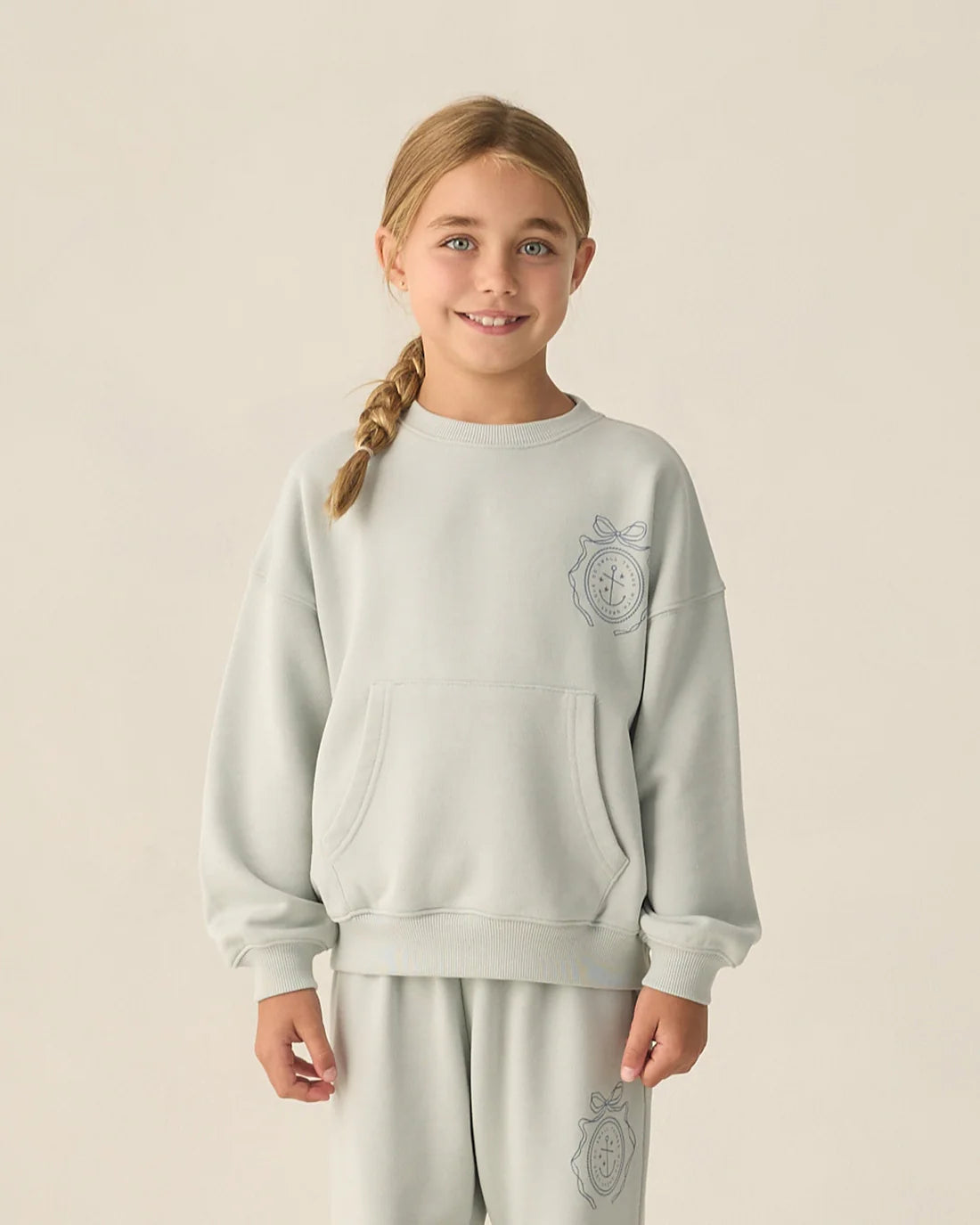 RYLEE + CRU - KIDS POUCH POCKET CREW SEAFOAM