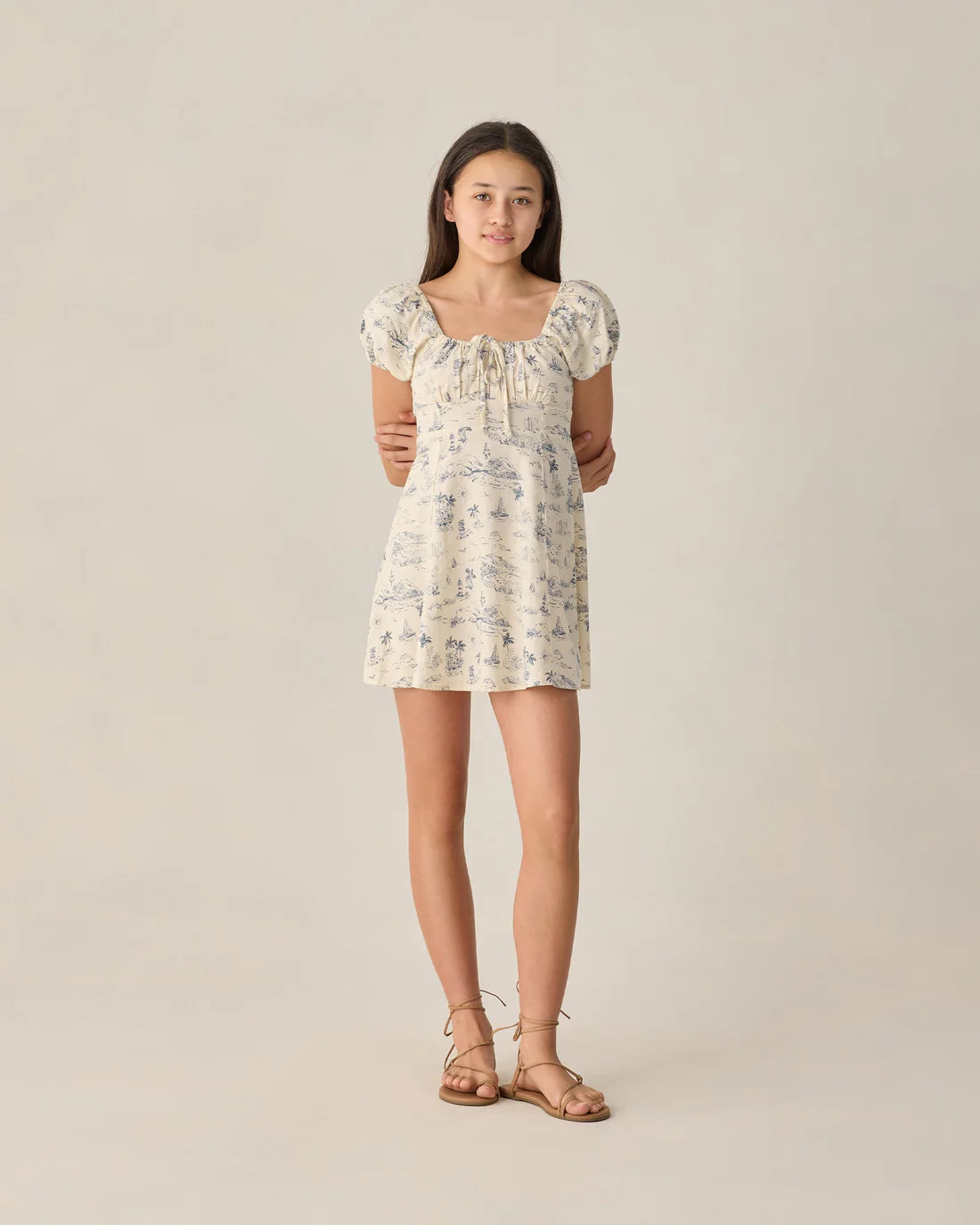 RYLEE + CRU - TEEN IVY DRESS OCEAN TOILE
