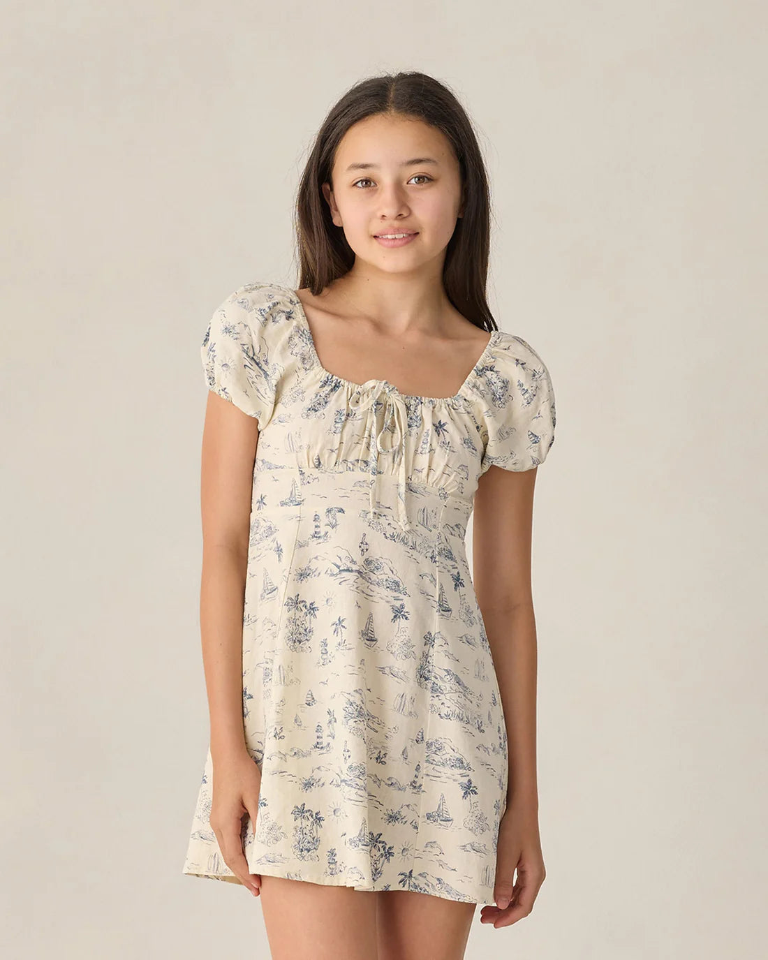 RYLEE + CRU - TEEN IVY DRESS OCEAN TOILE