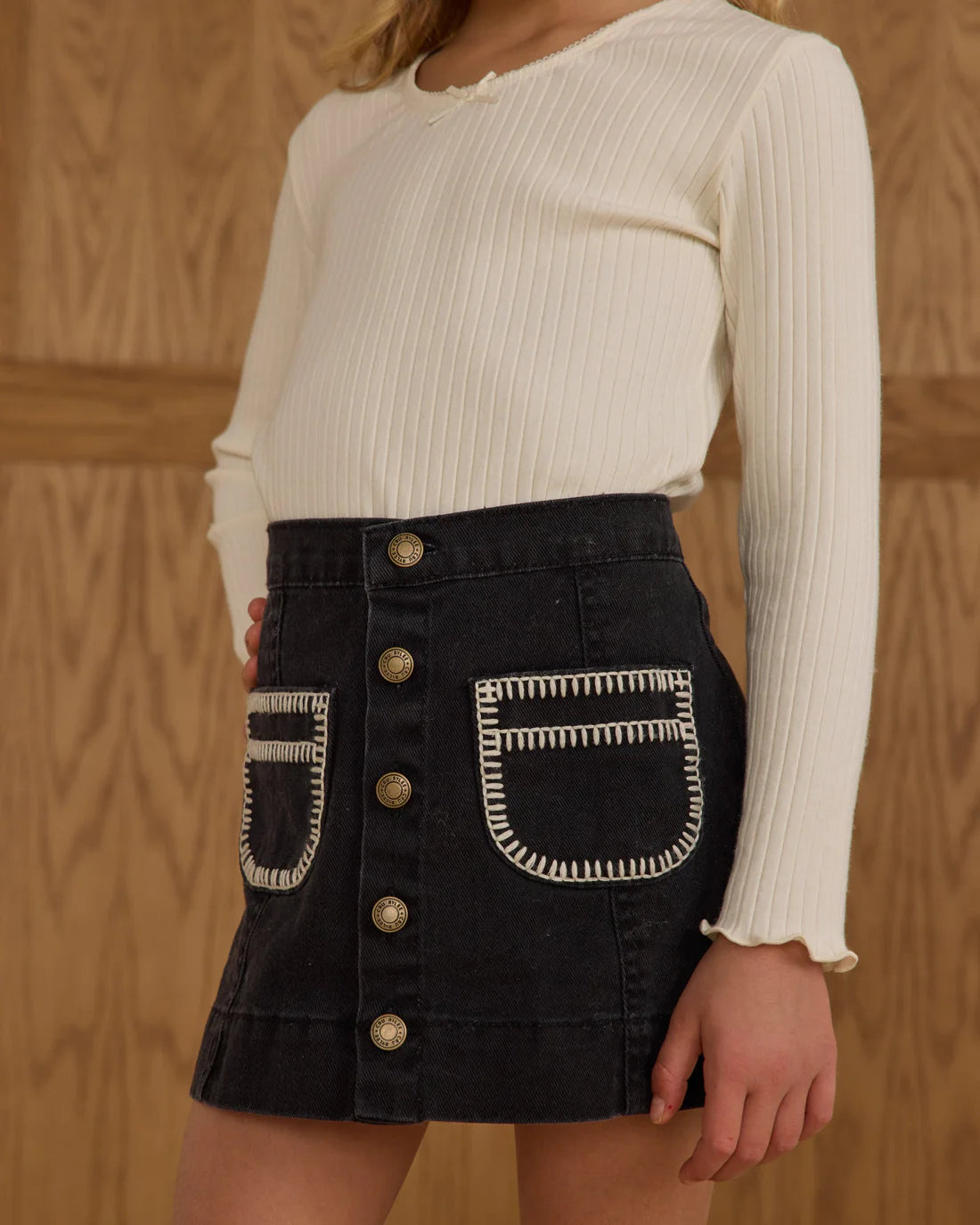 RYLEE + CRU- KIDS RIBBED LONG SLEEVE SHIRT