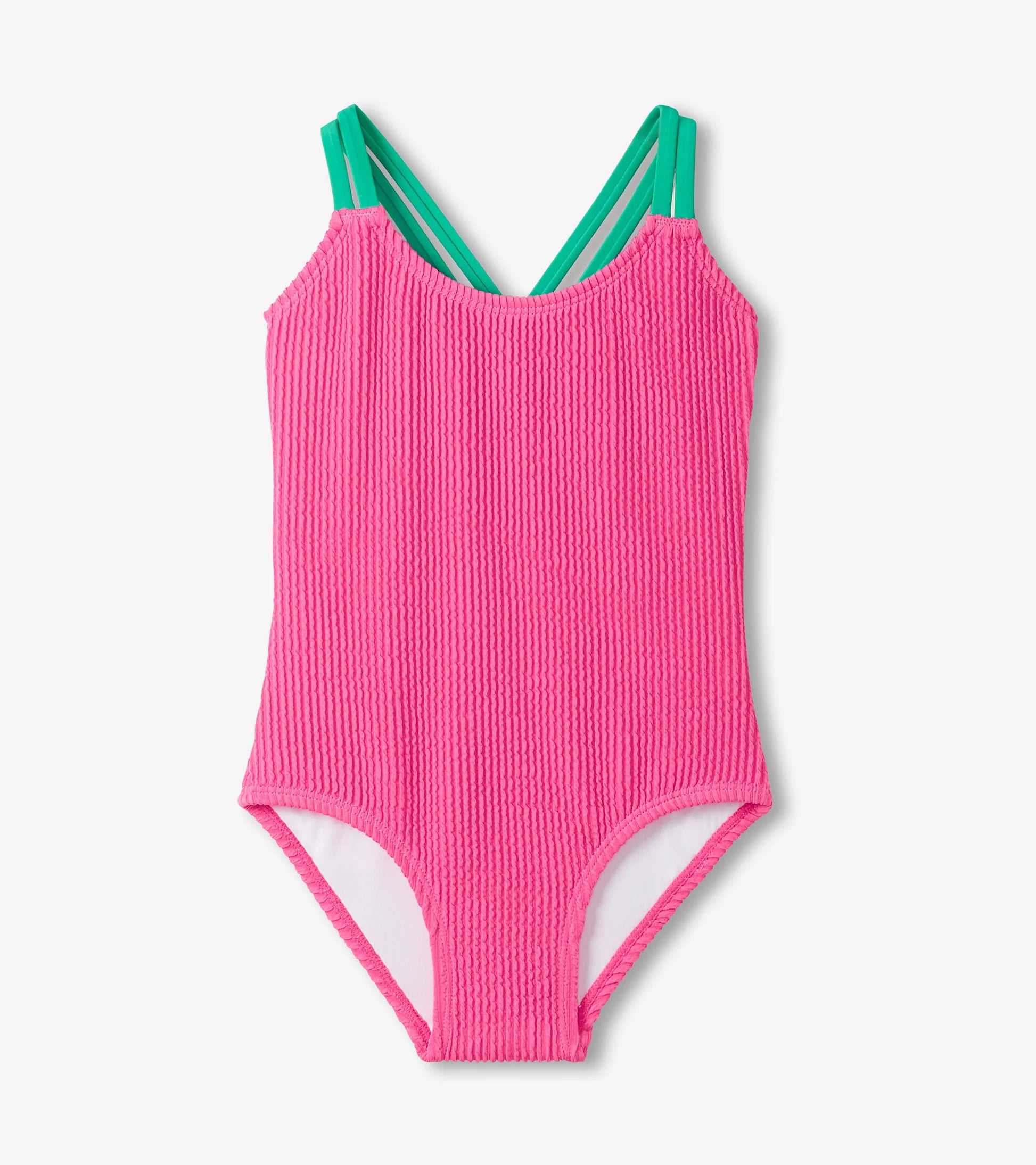 HATLEY - KIDS AZALEA PINK CROSS STRAP ONE PIECE