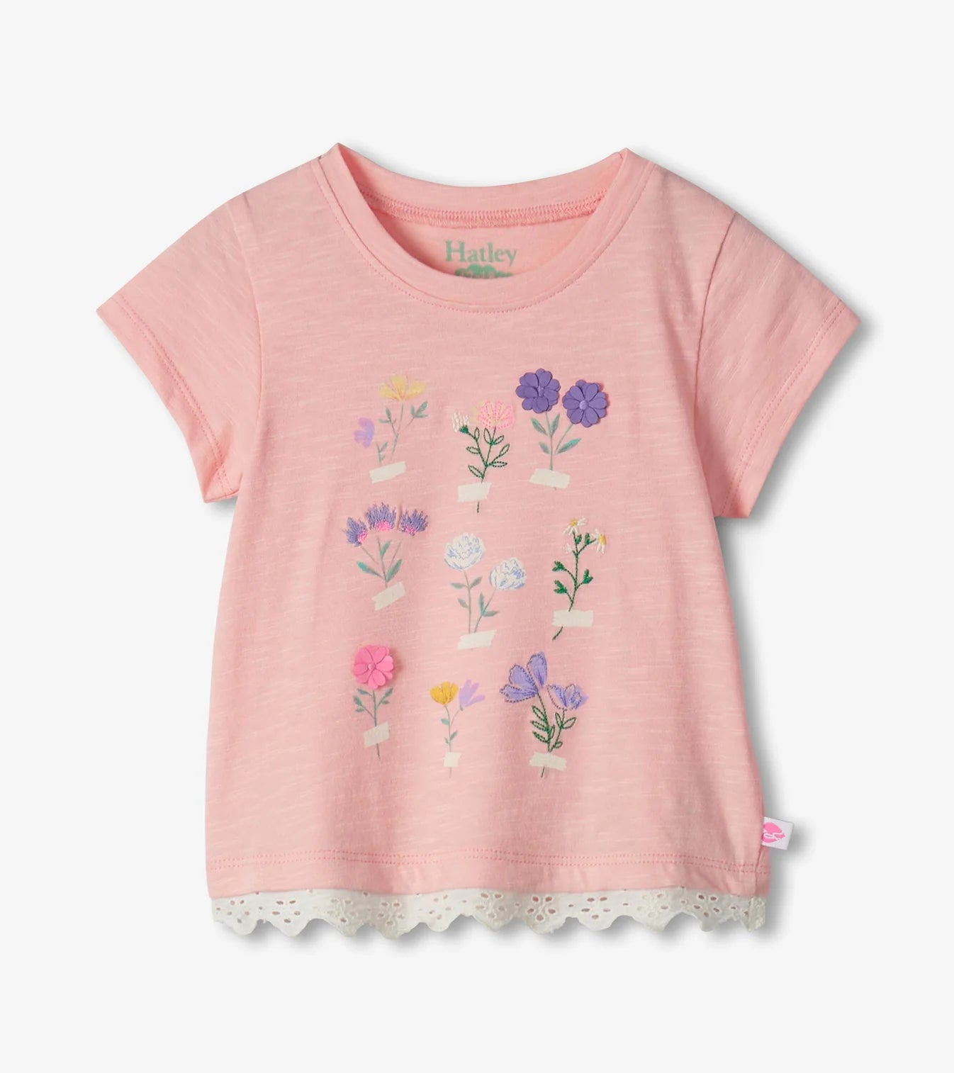HATLEY - KIDS BLOSSOM EYELET TRIM TEE AND SHORT SET