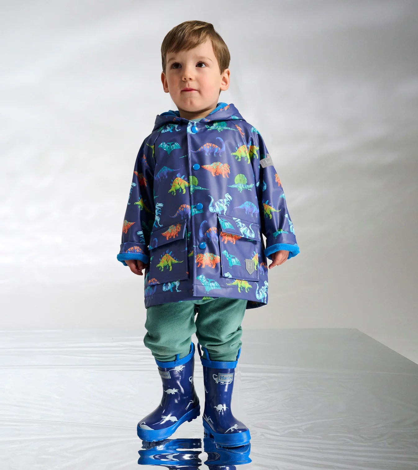 HATLEY - KIDS DINO PARTY SNAP RAIN COAT