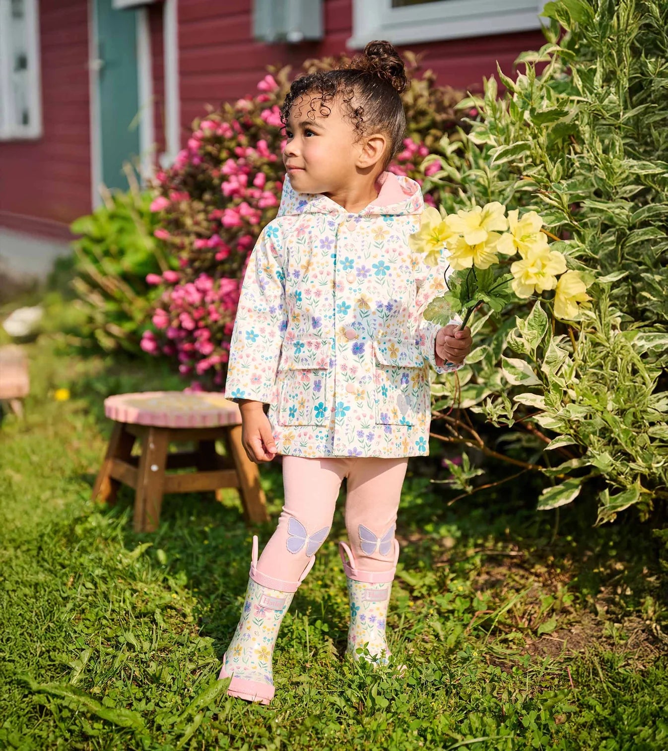 HATLEY - KIDS LITTLE GARDEN CHICKS SNAP RAIN COAT
