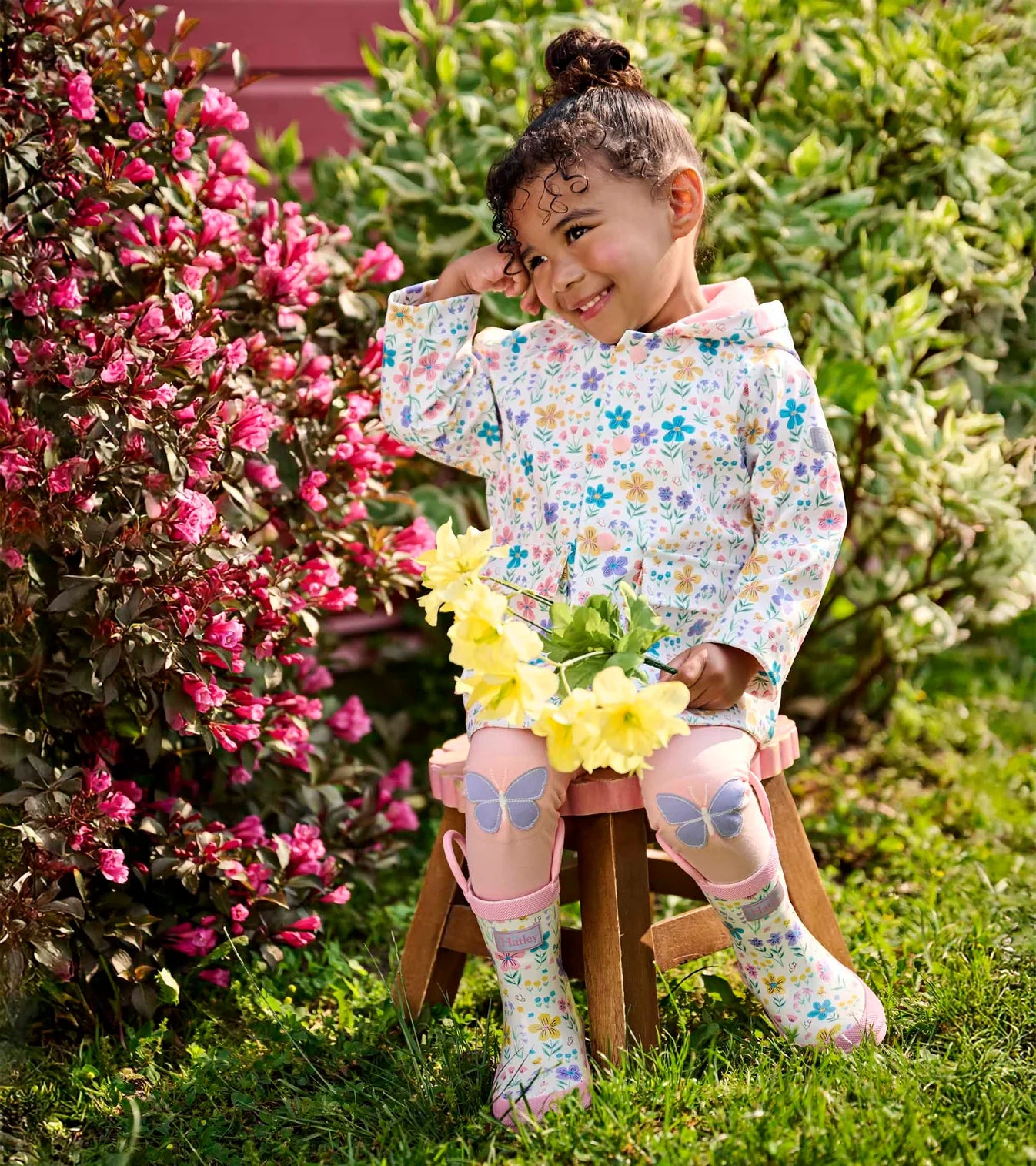 HATLEY - KIDS LITTLE GARDEN CHICKS SNAP RAIN COAT