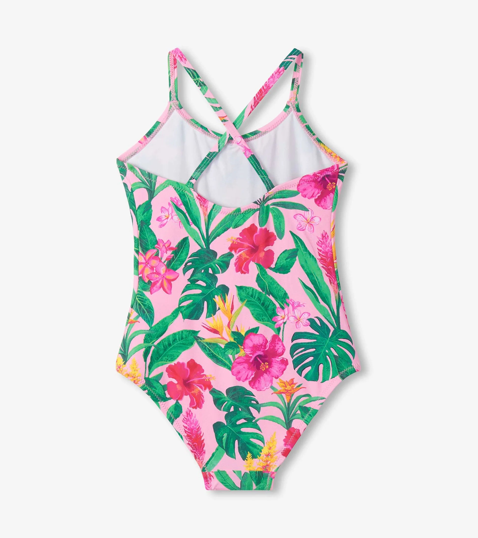 HATLEY - KIDS TROPICAL FLOWERS RUCHED FRONT SWIMSUIT