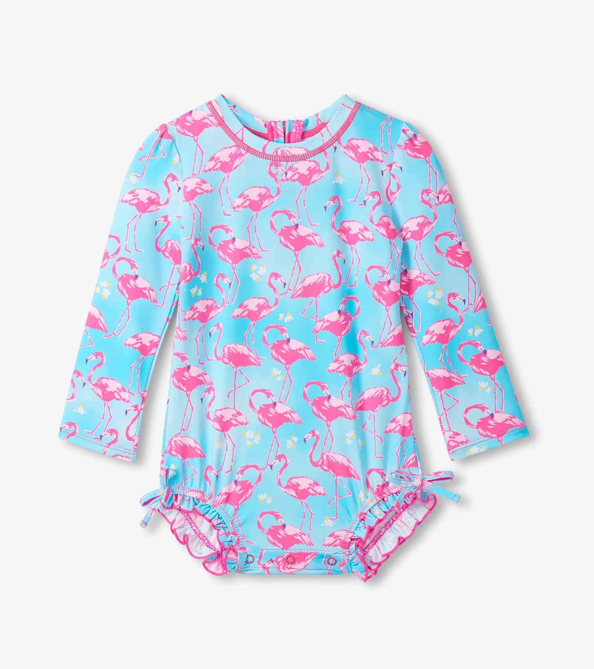 HATLEY - KIDS WHIMSICAL FLAMINGOS RASHGUARD SWIMSUIT