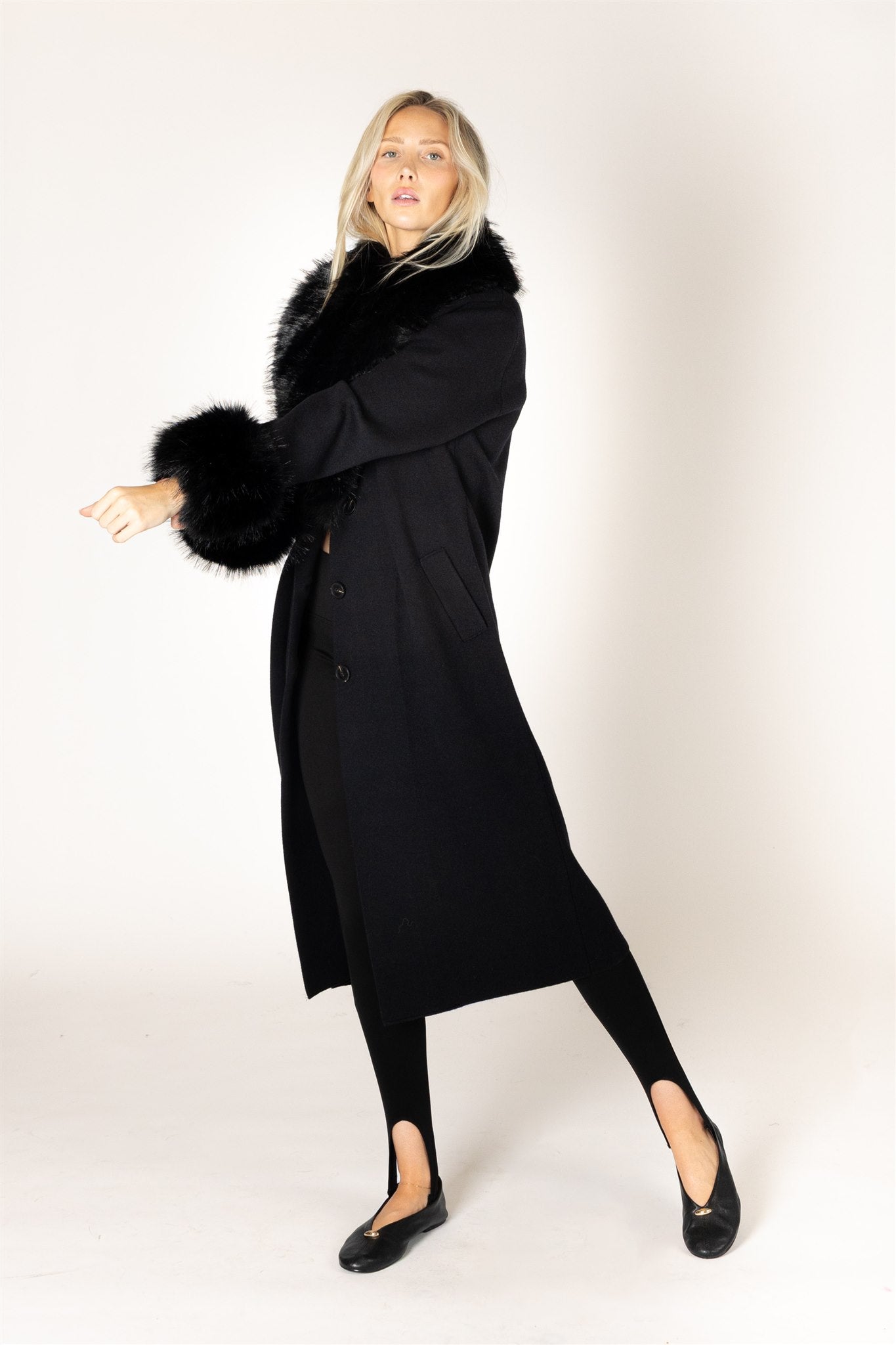 LYLA & LUXE - VICKI-FUR ESSENTIALS FUR COAT