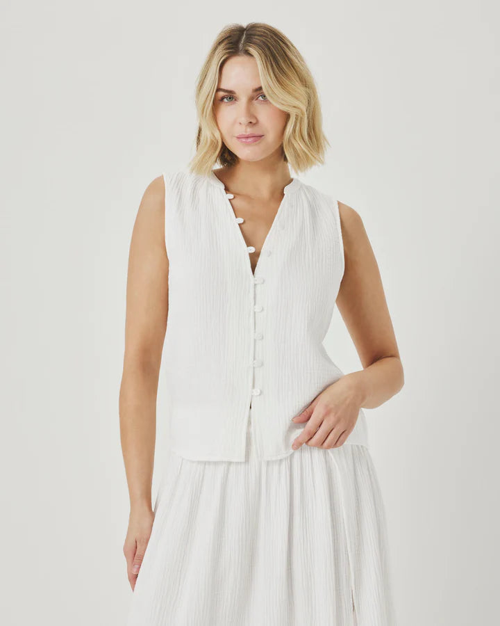 SPLENDID - WOMEN'S AVA GAUZE BUTTON TANK