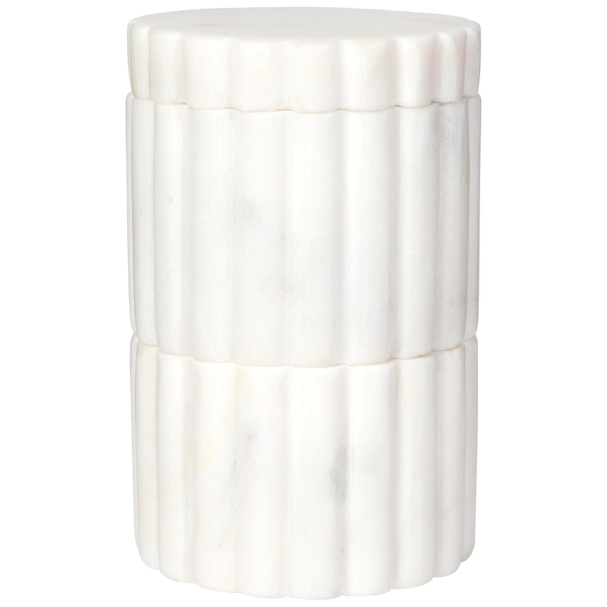 DANICA - SALT CELLAR MARBLE FLUTEDWHITE